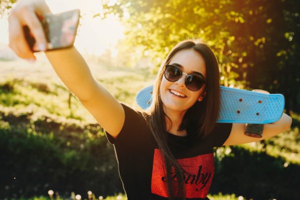 Teenage girl with a phone